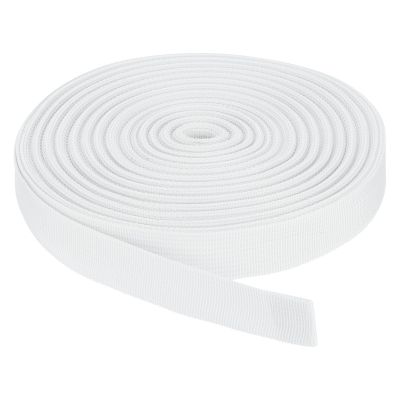 Rebower Nylon Webbing Strap, 50 Yards x 1 Inch Polypropylene Webbing Lightweight Strapping Backpack Band for DIY Gear Repair Outdoor Luggage Cargo Straps, White