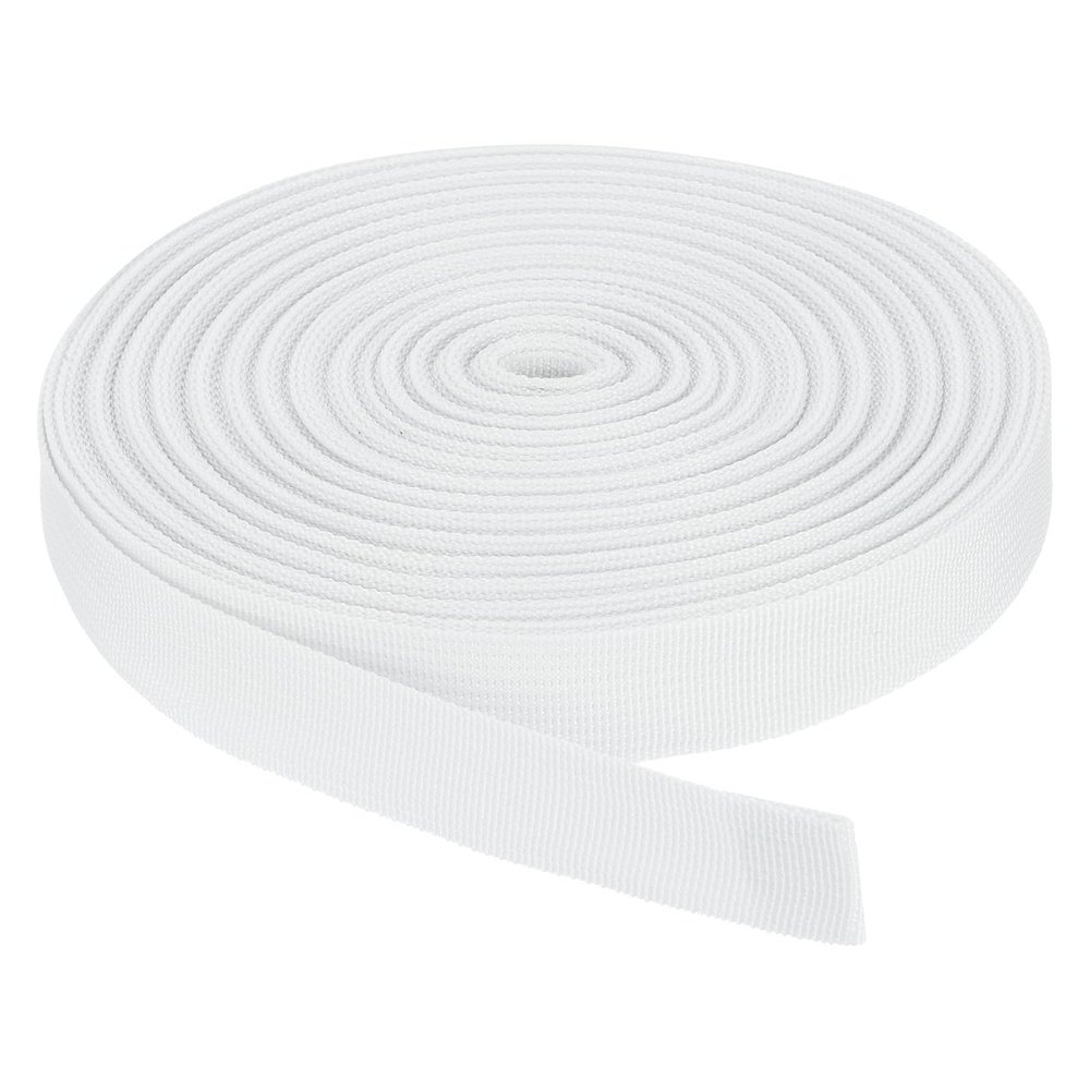 Rebower Nylon Webbing Strap, 50 Yards x 1 Inch Polypropylene Webbing Lightweight Strapping Backpack Band for DIY Gear Repair Outdoor Luggage Cargo Straps, White