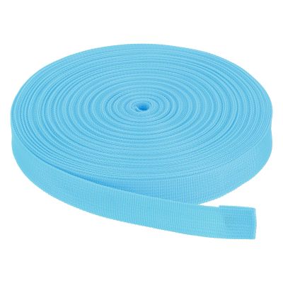 Rebower Nylon Webbing Strap, 25 Yards x 1 Inch Polypropylene Webbing Lightweight Strapping Backpack Band for DIY Gear Repair Outdoor Luggage Cargo Straps, Sky Blue