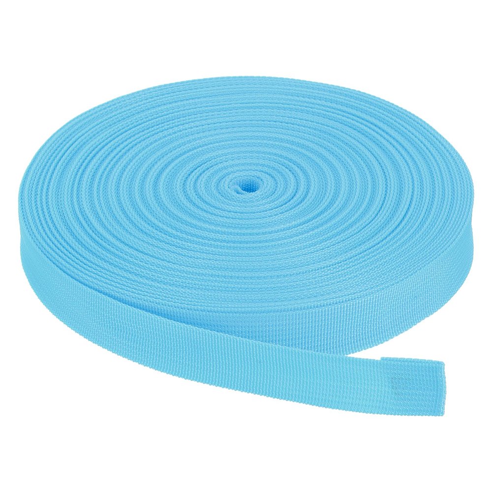 Rebower Nylon Webbing Strap, 25 Yards x 1 Inch Polypropylene Webbing Lightweight Strapping Backpack Band for DIY Gear Repair Outdoor Luggage Cargo Straps, Sky Blue