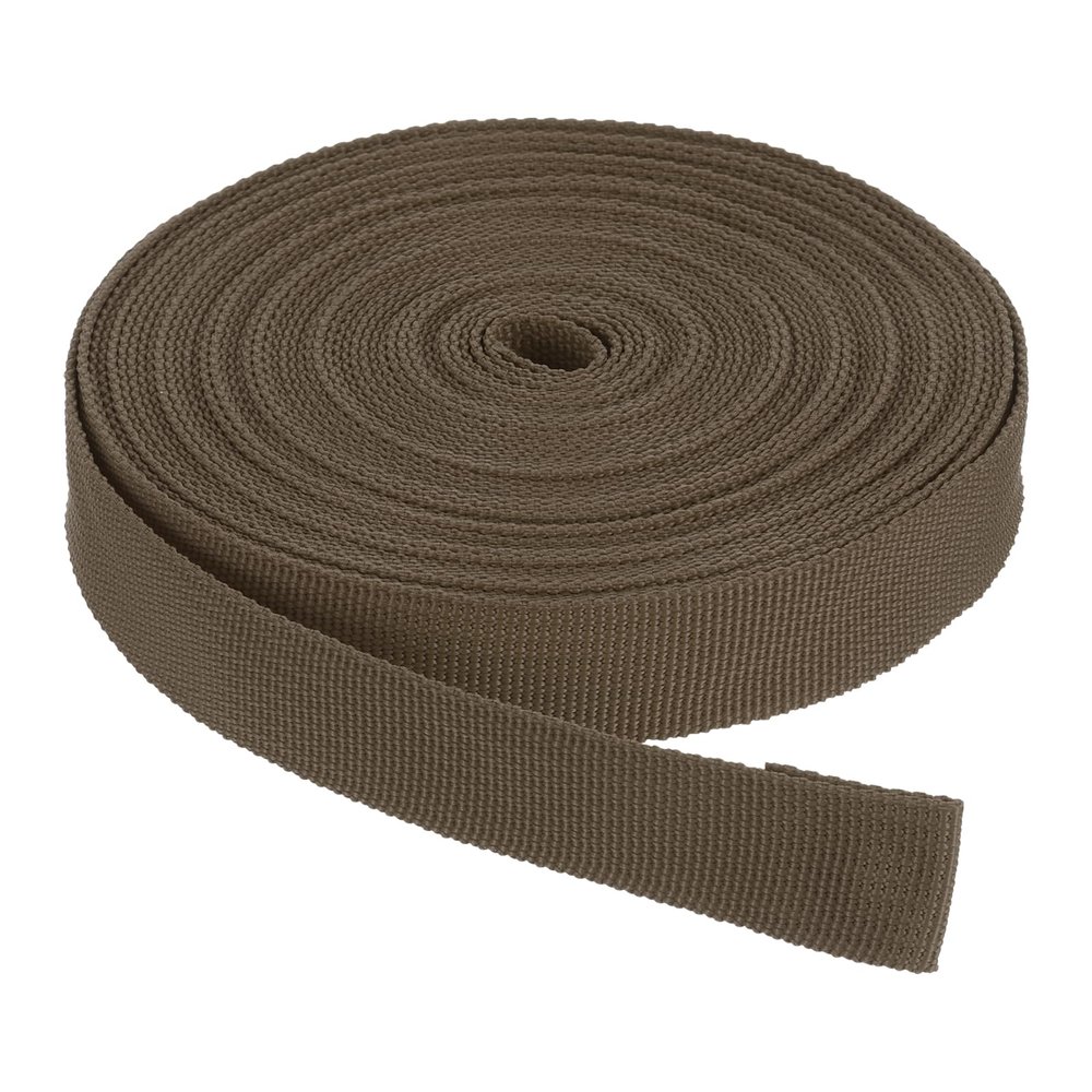 Rebower Nylon Webbing Strap, 10 Yards x 7/8 Inch Polypropylene Webbing Lightweight Strapping Backpack Band for DIY Gear Repair Outdoor Luggage Cargo Straps, Coffee
