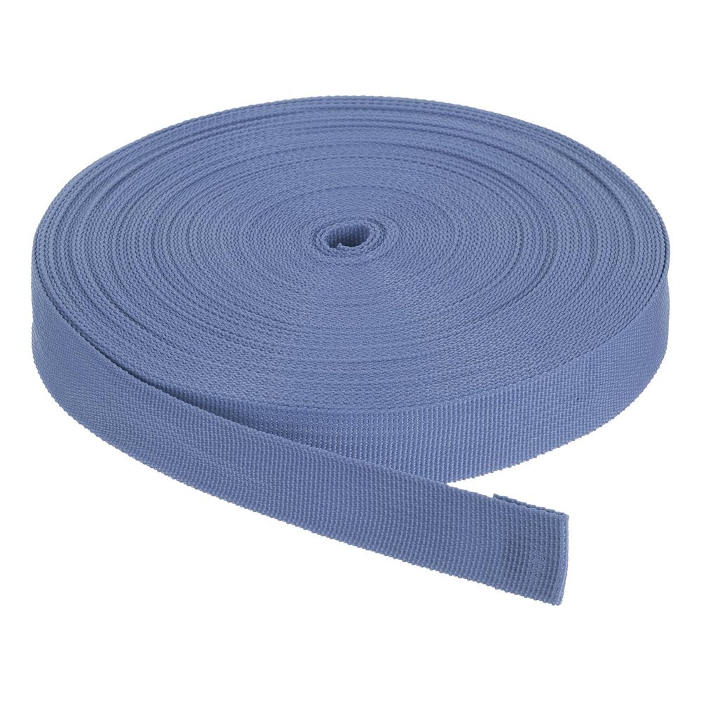 Rebower Nylon Webbing Strap, 50 Yards x 1 Inch Polypropylene Webbing Lightweight Strapping Backpack Band for DIY Gear Repair Outdoor Luggage Cargo Straps, Dull Blue