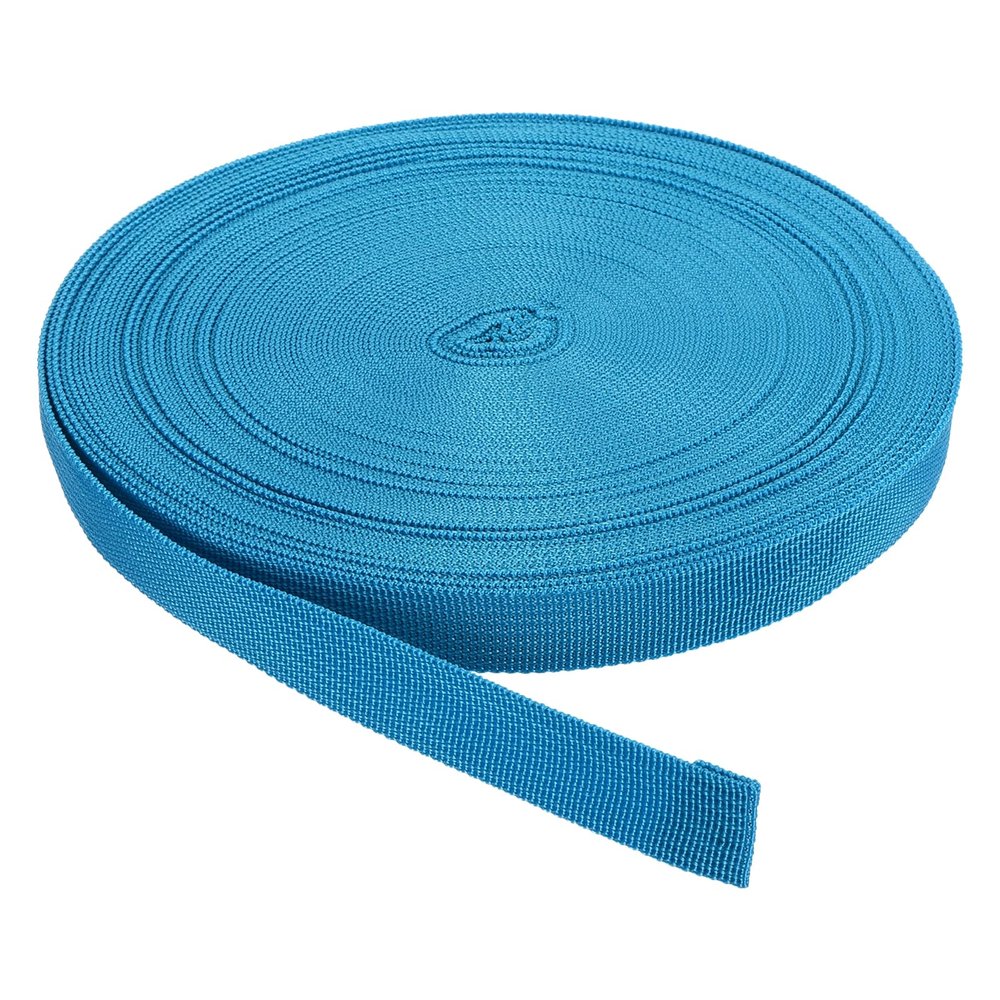 Rebower Nylon Webbing Strap, 50 Yards x 7/8 Inch Polypropylene Webbing Lightweight Strapping Backpack Band for DIY Gear Repair Outdoor Luggage Cargo Straps, Lake Blue