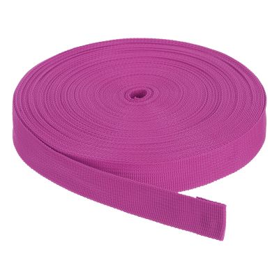 Rebower Nylon Webbing Strap, 25 Yards x 1 Inch Polypropylene Webbing Lightweight Strapping Backpack Band for DIY Gear Repair Outdoor Luggage Cargo Straps, Rose Red