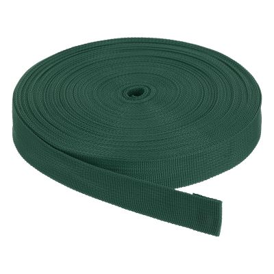 Rebower Nylon Webbing Strap, 50 Yards x 1 Inch Polypropylene Webbing Lightweight Strapping Backpack Band for DIY Gear Repair Outdoor Luggage Cargo Straps, Dark Green