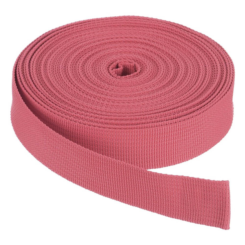 Rebower Nylon Webbing Strap, 10 Yards x 1 Inch Polypropylene Webbing Lightweight Strapping Backpack Band for DIY Gear Repair Outdoor Luggage Cargo Straps, Watermelon Red