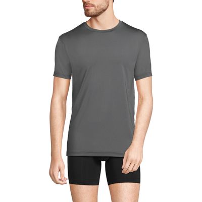 Lands' End Men's Flex Performance Crewneck Undershirt Medium Warm Graphite