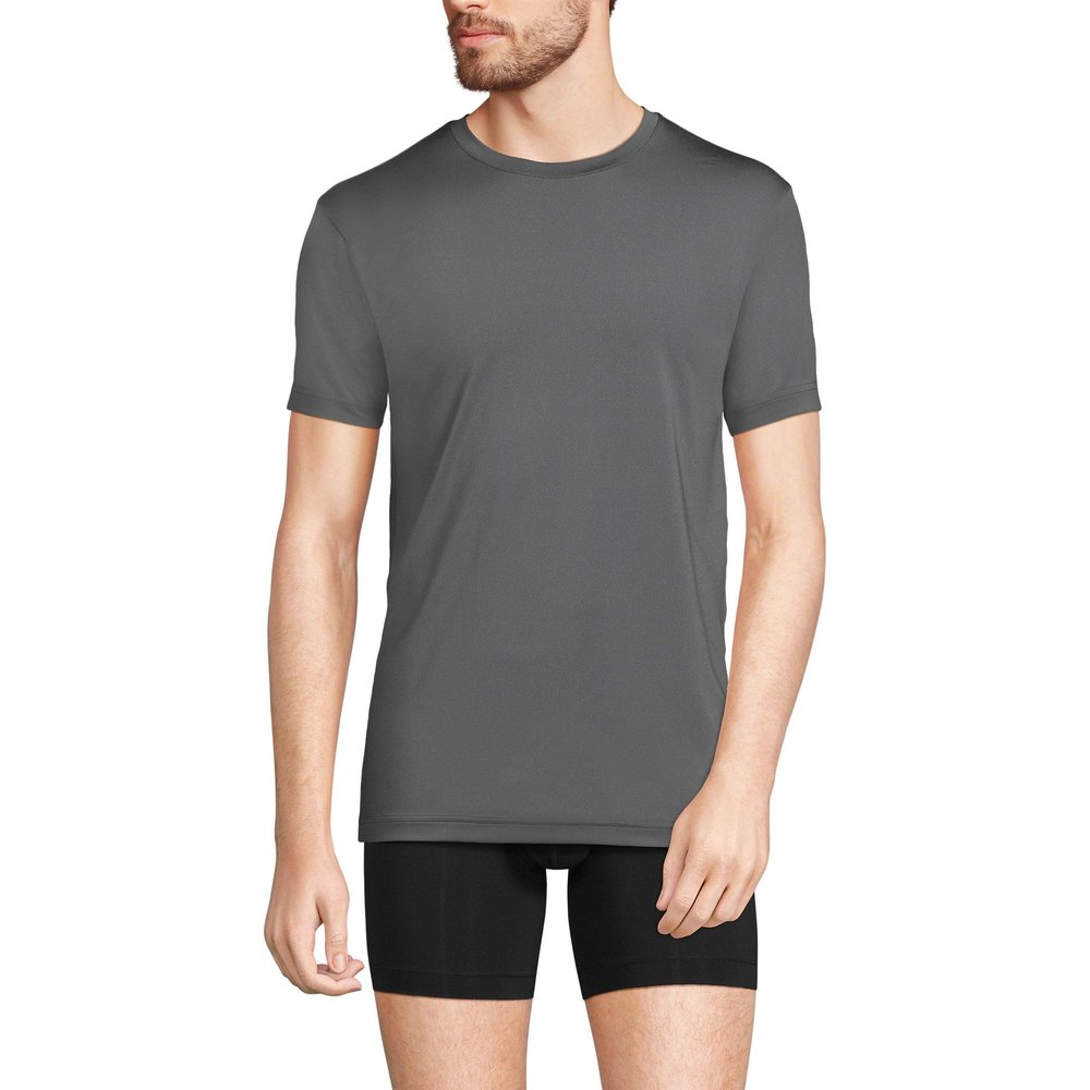 Lands' End Men's Flex Performance Crewneck Undershirt Medium Warm Graphite