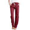 Lmdudan Cotton Linen Pants for Women Drawstring Elastic Waist Trousers Fashion Solid Color Lounge Vacation Pants with Pockets view 2