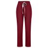 Lmdudan Cotton Linen Pants for Women Drawstring Elastic Waist Trousers Fashion Solid Color Lounge Vacation Pants with Pockets view 3