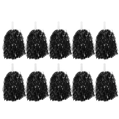 ibasenice 10pcs Reusable Cheerleading Pompoms Handles Handheld Cheer Props for Sports Events and Parties Eye-catching Pet Material for Daily Cheer Activities