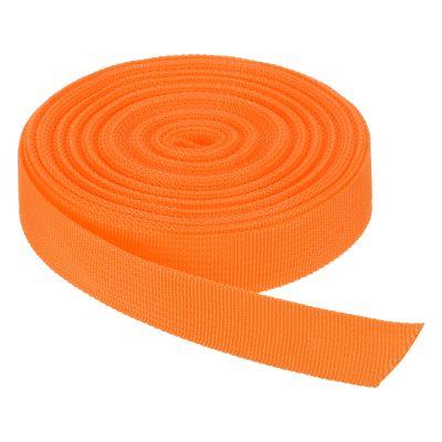 Rebower Nylon Webbing Strap, 10 Yards x 1 Inch Polypropylene Webbing Lightweight Strapping Backpack Band for DIY Gear Repair Outdoor Luggage Cargo Straps, Orange