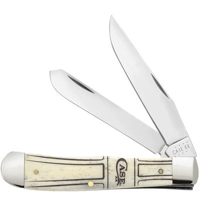 Case XX WR POCKET KNIFE, COLA SODA BOTTLE NATURAL SMOOTH BONE TRAPPER, 4 1/8 INCHES CLOSED, ITEM #1067672