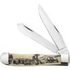 Case XX WR POCKET KNIFE, LINDA KARST NATURAL BONE TRAPPER - CARIBOU & BEAR, 4 1/8 INCHES CLOSED, ITEM #1067674 view 1