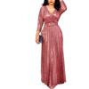 NineFit Basics Business Casual Shirt Dress for Women Ruffle Flowy Shirt Dress Long Sleeves A Line Pleated Midi Dresses with Belt (XX-Large,Red) view 1