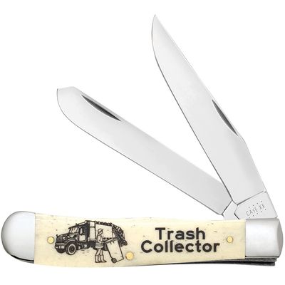 Case XX WR POCKET KNIFE, TRASH COLLECTOR NATURAL SMOOTH BONE TRAPPER, 4 1/8 INCHES CLOSED, ITEM #2067607
