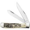Case XX WR POCKET KNIFE, LINDA KARST NATURAL BONE TRAPPER - WOLVES, 4 1/8 INCHES CLOSED, ITEM #1067676