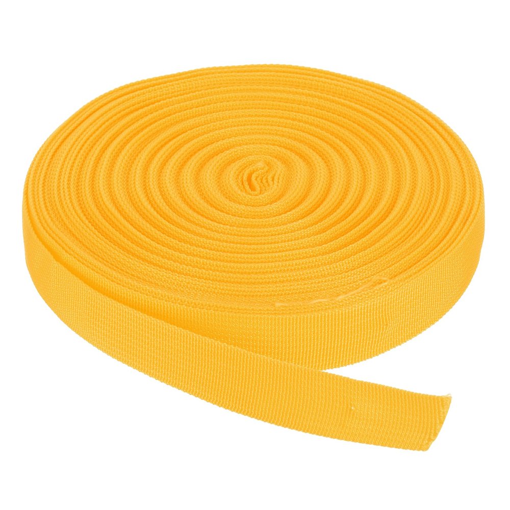 Rebower Nylon Webbing Strap, 50 Yards x 1 Inch Polypropylene Webbing Lightweight Strapping Backpack Band for DIY Gear Repair Outdoor Luggage Cargo Straps, Ginger Yellow