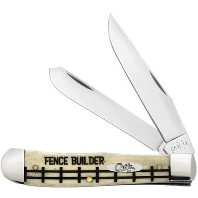 Case XX WR POCKET KNIFE, FENCE BUILDER NATURAL SMOOTH BONE TRAPPER, 4 1/8 INCHES CLOSED, ITEM #144510