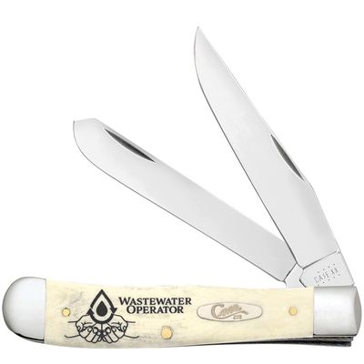Case XX WR POCKET KNIFE, WASTEWATER OPERATOR NATURAL BONE TRAPPER, 4 1/8 INCHES CLOSED, ITEM #144511