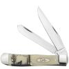 Case XX WR POCKET KNIFE, HOWLING WOLF SMOOTH NATURAL BONE TRAPPER, 4 1/8 INCHES CLOSED, ITEM #144500 view 1