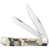 Case XX WR POCKET KNIFE, OFFICIALLY RETIRED NATURAL SMOOTH BONE TRAPPER, 4 1/8 INCHES CLOSED, ITEM #1067683 view 1
