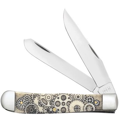 Case XX WR POCKET KNIFE, COGS 3D NATURAL BONE TRAPPER, 4 1/8 INCHES CLOSED, ITEM #1067699