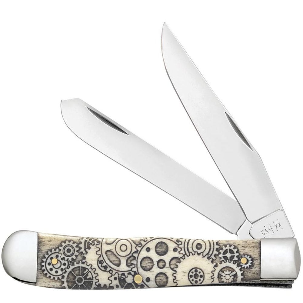 Case XX WR POCKET KNIFE, COGS 3D NATURAL BONE TRAPPER, 4 1/8 INCHES CLOSED, ITEM #1067699