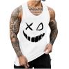 Mens Tank Tops Funny X-Smile-Face Print Casual Muscle Tank Tops Summer Gym Fitness Workout Sleeveless Athletic T-Shirts view 1