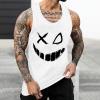 Mens Tank Tops Funny X-Smile-Face Print Casual Muscle Tank Tops Summer Gym Fitness Workout Sleeveless Athletic T-Shirts view 2
