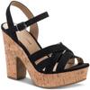 Sun + Stone Womens Naomii Faux Suede Strappy Heels Black 10 Medium (B,M) view 1