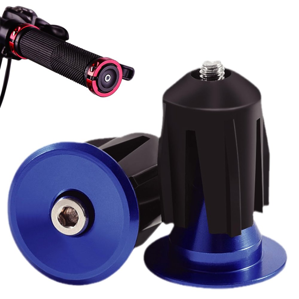 VANSIHO Bike Handlebar Ends Caps with Screw (BLUE), Small