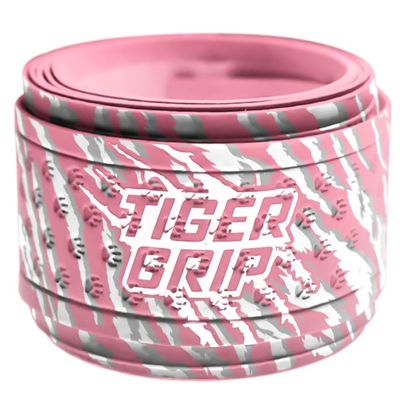 Tiger Grips Baseball Softball Bat Grip Tape - 0.5mm - Pink Ribbon(Pink,White Gray)