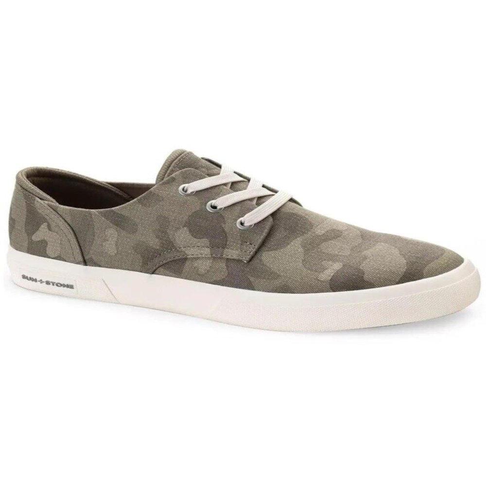 SUN STONE Mens Kiva Canvas Casual and Fashion Sneakers Green 10 Medium (D)