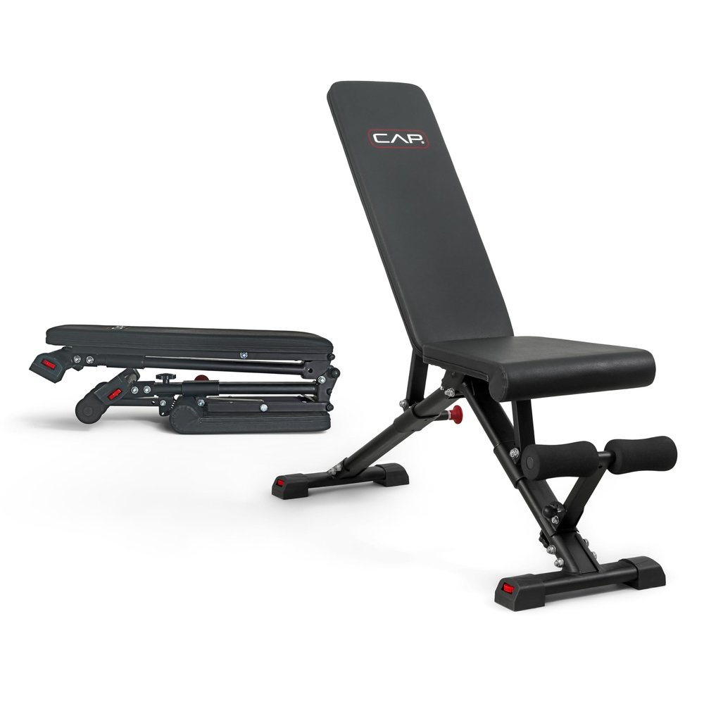 CAP Barbell Foldable Adjustable Weight Bench Durable, Space-Saving, and Fully Adjustable for the Ultimate Home Gym Performance