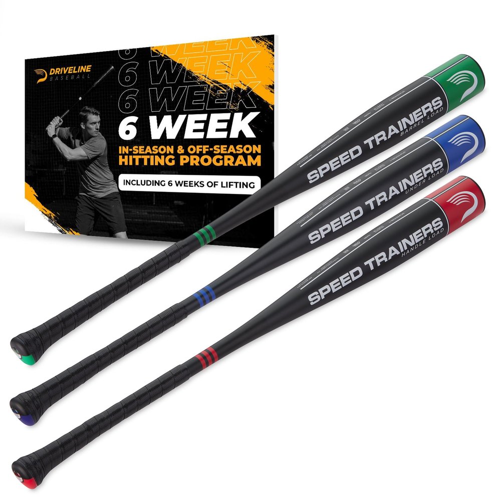Driveline Baseball Speed Trainer Bat (Set of 3) Overload & Underload Practice Bats for Speed, Strength, and Barrel Control + Free 6-Week Hitting Program