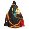 QASNLU Solar System Jupiter Saturn print Halloween hooded cape decoration cape costumes for witches, Mardi Gras, Christmas, Black view 1