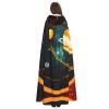 QASNLU Solar System Jupiter Saturn print Halloween hooded cape decoration cape costumes for witches, Mardi Gras, Christmas, Black view 4