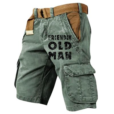 FONMA Cargo Shorts for Men 2025 Casual Outdoor Tactical Shorts SolidPatriotic Printed Distressed Washed Military Pants