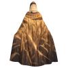 QASNLU Wheat Field print Halloween hooded cape decoration cape costumes for witches, Mardi Gras, Christmas, Black view 1