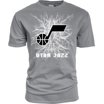Blue 84 Utah Jazz NBA Officially Licensed Youth T-Shirt Ringspun Electric Gray, Large