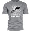 Blue 84 Utah Jazz NBA Officially Licensed Youth T-Shirt Ringspun Electric Gray, Large view 1