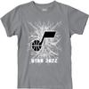 Blue 84 Utah Jazz NBA Officially Licensed Youth T-Shirt Ringspun Electric Gray, Large view 3