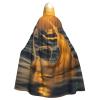 QASNLU Mermaid Tail print Halloween hooded cape decoration cape costumes for witches, Mardi Gras, Christmas, Black view 1