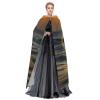 QASNLU Mermaid Tail print Halloween hooded cape decoration cape costumes for witches, Mardi Gras, Christmas, Black view 3