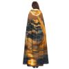 QASNLU Mermaid Tail print Halloween hooded cape decoration cape costumes for witches, Mardi Gras, Christmas, Black view 4