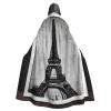 QASNLU Parisian Coffee Eiffel Tower print Halloween hooded cape decoration cape costumes for witches, Mardi Gras, Christmas, Black view 1