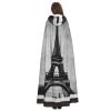 QASNLU Parisian Coffee Eiffel Tower print Halloween hooded cape decoration cape costumes for witches, Mardi Gras, Christmas, Black view 4