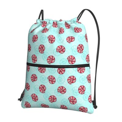 Rqzwdq Cute Animal Snail Pattern Drawstring Bag Backpack Gym Bags With Zipper Pocket Sports Sack Shopping Yoga Travel String Daypacks For Men Women Adult