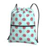 Rqzwdq Cute Animal Snail Pattern Drawstring Bag Backpack Gym Bags With Zipper Pocket Sports Sack Shopping Yoga Travel String Daypacks For Men Women Adult view 1